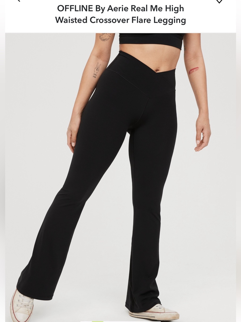 Aerie Black High-Waist Flare Leggings